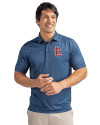 St. Louis Cardinals- Cutter & Buck Pike Double Dot Print Stretch Mens Polo Liberty Navy Front Thumbnail Image
