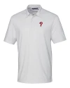 View image 18: Philadelphia Phillies Cutter & Buck Pike Double Dot Print Stretch Mens Polo White Mannequin