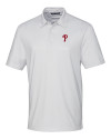Philadelphia Phillies Cutter & Buck Pike Double Dot Print Stretch Mens Polo White Mannequin Thumbnail Image