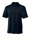 Philadelphia Phillies Cutter & Buck Genre Textured Solid Mens Polo Navy Blue Mannequin Thumbnail Image