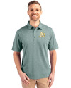 Athletics Cutter & Buck Forge Heathered Stretch Mens Polo Hunter Heather Front Thumbnail Image