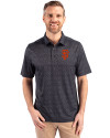 San Francisco Giants Cutter & Buck Pike Micro Floral Print Stretch Mens Polo Black Front Thumbnail Image