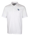 Tampa Bay Rays Cutter & Buck Advantage Tri-Blend Jersey Mens Pocket Polo White Mannequin Thumbnail Image
