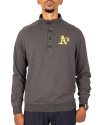 Athletics Cutter & Buck Saturday Cotton Blend Mens Mock Pullover Sweatshirt Charcoal Heather Front Thumbnail Image