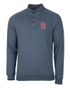 St. Louis Cardinals- Cutter & Buck Saturday Cotton Blend Mens Mock Pullover Sweatshirt Navy Blue Heather Mannequin Thumbnail Image