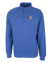 New York Mets Cutter & Buck Saturday Cotton Blend Mens Mock Pullover Sweatshirt Tour Blue Heather Mannequin Thumbnail Image