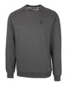 Miami Marlins Cutter & Buck Saturday Cotton Blend Mens Crew Neck Sweatshirt Charcoal Heather Mannequin Thumbnail Image