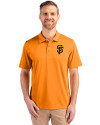 San Francisco Giants Cutter & Buck Prospect Eco Textured Stretch Recycled Mens Short Sleeve Polo Orange Burst Front Thumbnail Image