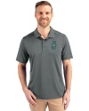 Seattle Mariners Cutter & Buck Prospect Eco Textured Stretch Recycled Mens Short Sleeve Polo Elemental Grey Front Thumbnail Image
