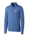 New York Mets Cutter & Buck Shoreline Heathered Quarter Zip Mens Pullover Tour Blue Heather Mannequin Thumbnail Image