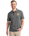 Athletics Cutter & Buck Advantage Eco Tri-Blend Pique Mens Polo Elemental Grey Front Thumbnail Image