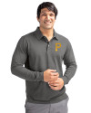 Pittsburgh Pirates Cutter & Buck Advantage Eco Tri-Blend Pique Mens Long Sleeve Polo Elemental Grey Front Thumbnail Image