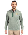 Athletics Cutter & Buck Stealth Heathered Quarter Zip Mens Pullover Hunter Green Front Thumbnail Image