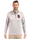 St. Louis Cardinals- Cutter & Buck Stealth Heathered Quarter Zip Mens Pullover Polished Medium Gray Front Thumbnail Image