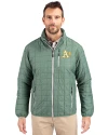 View image 4: Athletics Cutter & Buck Rainier Recycled Insulated Puffer Mens Full Zip Jacket Hunter Melange Front