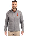 San Francisco Giants Cutter & Buck Mainsail Sweater-Knit Mens Full Zip Jacket Polished Heather Front Thumbnail Image