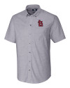 St. Louis Cardinals- Cutter & Buck Stretch Oxford Mens Short Sleeve Dress Shirt Charcoal Mannequin Thumbnail Image