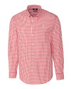 Philadelphia Phillies Cutter & Buck Easy Care Stretch Gingham Mens Long Sleeve Dress Shirt Cardinal Red Mannequin Thumbnail Image