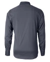 Seattle Mariners Cutter & Buck Versatech Geo Dobby Stretch Mens Long Sleeve Dress Shirt Liberty Navy Mannequin Back Thumbnail Image