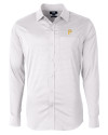 Pittsburgh Pirates Cutter & Buck Versatech Geo Dobby Stretch Mens Long Sleeve Dress Shirt White/Black Mannequin Thumbnail Image