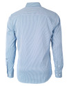 New York Yankees Cutter & Buck Versatech Pinstripe Stretch Mens Long Sleeve Dress Shirt Indigo Mannequin Back Thumbnail Image