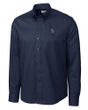 Seattle Mariners Cutter & Buck Epic Easy Care Nailshead Mens Long Sleeve Dress Shirt Navy Blue Mannequin Thumbnail Image