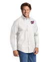 Washington Nationals Cutter & Buck Epic Easy Care Fine Twill Mens Long Sleeve Dress Shirt White Front Thumbnail Image