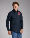 St. Louis Cardinals- Cutter & Buck Epic Easy Care Fine Twill Mens Long Sleeve Dress Shirt Navy Blue Front Thumbnail Image