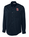 St. Louis Cardinals- Cutter & Buck Epic Easy Care Fine Twill Mens Long Sleeve Dress Shirt Navy Blue Mannequin Thumbnail Image