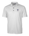 Texas Rangers Cutter & Buck Pike Double Dot Print Stretch Mens Big and Tall Polo Charcoal Mannequin Thumbnail Image