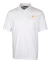 View image 5: Pittsburgh Pirates Cutter & Buck Advantage Tri-Blend Jersey Mens Big and Tall Pocket Polo White Mannequin