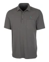 Seattle Mariners Cutter & Buck Advantage Tri-Blend Jersey Mens Big and Tall Pocket Polo Elemental Grey Heather Mannequin Thumbnail Image