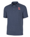 St. Louis Cardinals- Cutter & Buck Advantage Tri-Blend Jersey Mens Big and Tall Pocket Polo Liberty Navy Heather Mannequin Thumbnail Image