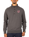 Washington Nationals Cutter & Buck Saturday Cotton Blend Mens Big and Tall  Mock Pullover Sweatshirt Charcoal Heather Front Thumbnail Image