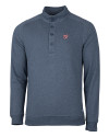 Washington Nationals Cutter & Buck Saturday Cotton Blend Mens Big and Tall  Mock Pullover Sweatshirt Navy Blue Heather Mannequin Thumbnail Image