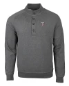 Texas Rangers Cutter & Buck Saturday Cotton Blend Mens Big and Tall  Mock Pullover Sweatshirt Charcoal Heather Mannequin Thumbnail Image