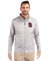 St. Louis Cardinals- Cutter & Buck Stealth Hybrid Quilted Mens Big and Tall Full Zip Windbreaker Jacket Polished Medium Gray Front Thumbnail Image