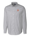 San Francisco Giants Cutter & Buck Stretch Oxford Stripe Mens Big and Tall Long Sleeve Dress Shirt Charcoal Mannequin Thumbnail Image