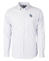 View image 1: Tampa Bay Rays Cutter & Buck Versatech Tattersall Stretch Mens Big and Tall Dress Shirt Atlas Light Blue Mannequin
