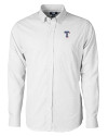 Texas Rangers Cutter & Buck Versatech Tattersall Stretch Mens Big and Tall Dress Shirt Charcoal Mannequin Thumbnail Image
