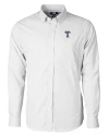Texas Rangers Cutter & Buck Versatech Tattersall Stretch Mens Big and Tall Dress Shirt Charcoal Mannequin Thumbnail Image
