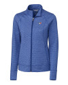 Toronto Blue Jays Cutter & Buck Shoreline Heathered Womens Full Zip Jacket Tour Blue Heather Mannequin Thumbnail Image