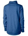 Toronto Blue Jays Cutter & Buck Saturday Cotton Blend Womens Funnel Neck Sweatshirt Tour Blue Heather Mannequin Back Thumbnail Image