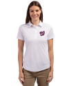 Washington Nationals Cutter & Buck Prospect Eco Textured Stretch Recycled Womens Short Sleeve Polo White Front Thumbnail Image