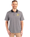 Athletics Cutter & Buck Forge Tonal Stripe Stretch Mens Big and Tall Polo Black Front Thumbnail Image
