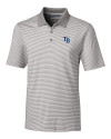 Tampa Bay Rays Cutter & Buck Forge Tonal Stripe Stretch Mens Big and Tall Polo Polished Medium Gray Mannequin Thumbnail Image