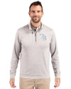 Tampa Bay Rays Cutter & Buck Stealth Heathered Mens Big and Tall  Quarter Zip Pullover Polished Medium Gray Front Thumbnail Image
