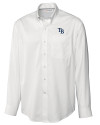Tampa Bay Rays Cutter & Buck Epic Easy Care Fine Twill Mens Big and Tall Dress Shirt White Mannequin Thumbnail Image