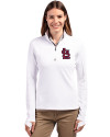 St. Louis Cardinals- Cutter & Buck Traverse Stretch Eco Quarter Zip Womens Pullover White Front Thumbnail Image