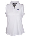 Texas Rangers Cutter & Buck Forge Stretch Womens Sleeveless Polo White Mannequin Thumbnail Image